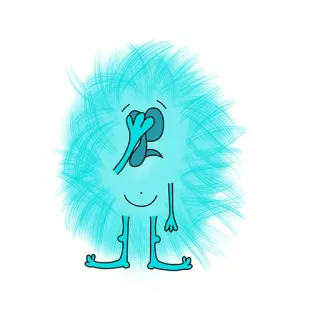 🤦‍♀ Hoạt hình, Quái vật, Xanh dương, Nhân vật, Hài hước, Dễ thương whatsapp sticker