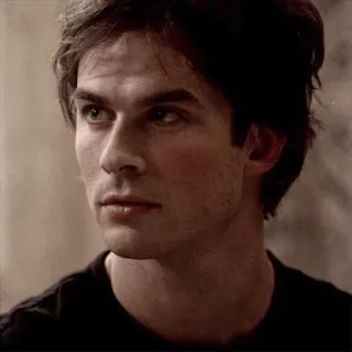 😐 Damon Salvatore The Vampire Diaries vampiro, meditabundo, guapo, sobrenatural, drama telegram sticker