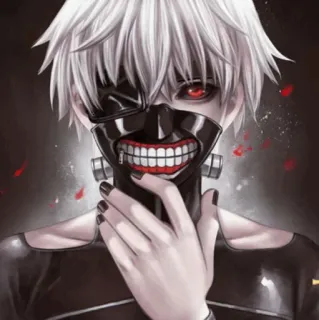🕹 Ken Kaneki Tokyo Ghoul Anime, Ghoul, Maske, Kaneki, Tokyo Ghoul, Horror whatsapp sticker