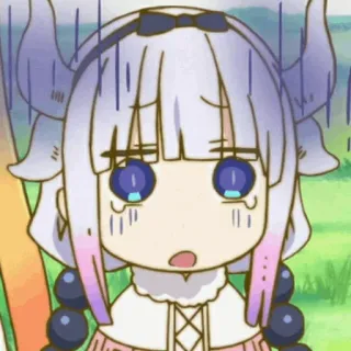 ✨ Kanna Kamui Miss Kobayashi's Dragon Maid Anime, Kanna, Dragão, Fofo, Confuso, Preocupado telegram sticker