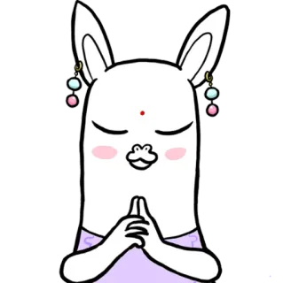 🙏 кролик, зайчик, милый, мультик, животное, каваий whatsapp sticker