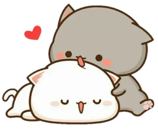 😋 gato, lindo, amor, corazón, dibujos animados telegram sticker