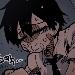 🖤 Anime, Manga, Weinend, Traurig, Verletzt, Cartoon whatsapp sticker