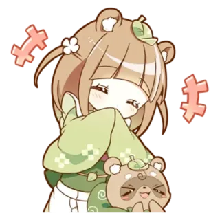 🌟 Anime, Kawaii, Niedlich, Bär, Mädchen, Cartoon, Aufkleber telegram sticker