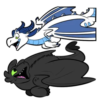 🕊 Toothless How to Train Your Dragon dragon, dessin animé, autocollant, fantaisie, mignon, animaux telegram sticker