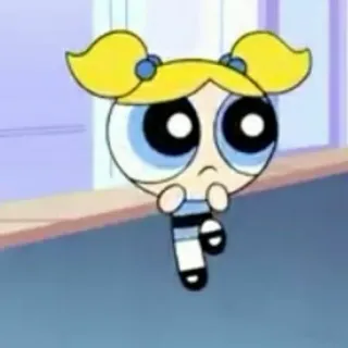 🎀 Bubbles Powerpuff Girls kartun, gelembung, The Powerpuff Girls, imut telegram sticker