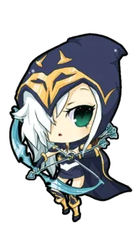 ❄ Ashe League of Legends アッシュ, 弓使い, ちび, League of Legends, ゲームキャラクター telegram sticker
