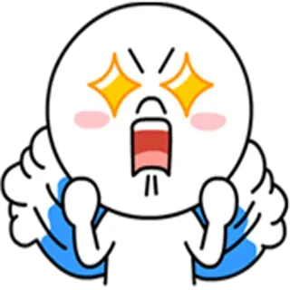 😤 โกรธ, สีหน้า, หงุดหงิด, การ์ตูน, สีขาว telegram sticker
