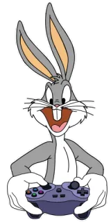 🎮 Bugs Bunny dibujos animados, conejo, gamer, mando, videojuego telegram sticker