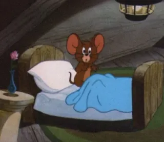 🤍 Jerry Tom and Jerry Cartoon, Maus, Bett, Schlafzimmer telegram sticker