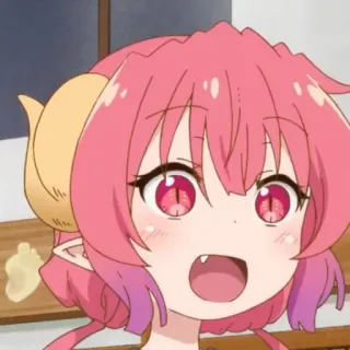 😃 Ilulu Miss Kobayashi's Dragon Maid Anime, Drache, Niedlich, Ilulu, Miss Kobayashi's Dragon Maid, Pinke Haare telegram sticker