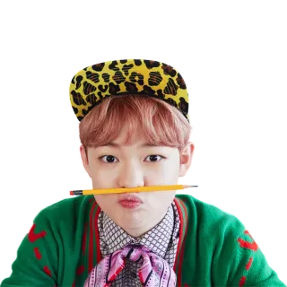🤢 chân dung, người, mũ, bút chì vàng, trẻ em, dễ thương telegram sticker