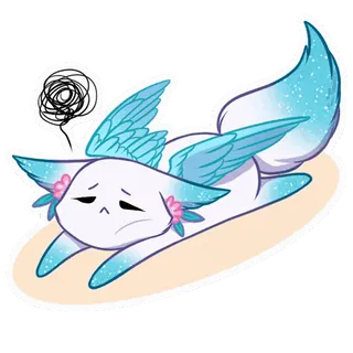 😒 fox, wings, sad, tired, cute, animal telegram sticker