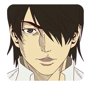 😐 애니메이션, 남자, 얼굴, 캐릭터, 미술, 일러스트 telegram sticker