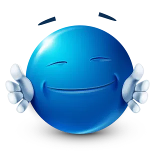 🤗 Emoji, Pulgar arriba, Azul, Positivo whatsapp sticker