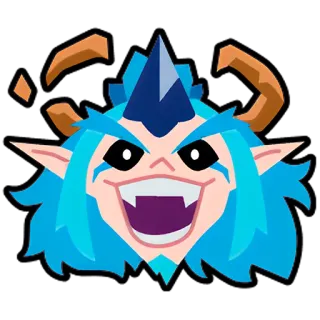 😈 monster, demon, cartoon, creature, blue, horns telegram sticker