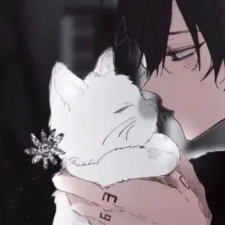 🌟 animé, chat, mignon, animal de compagnie, manga, animal, kawaii, garçon telegram sticker