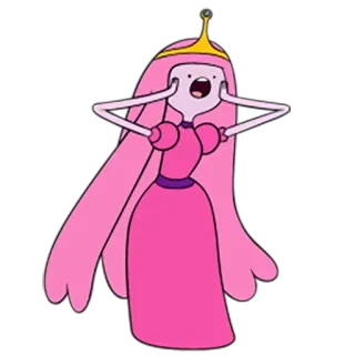 😱 Princess Bubblegum Adventure Time cartoon, princess, pink, character, animation telegram sticker