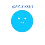 🆔 emoji, smiley face, blue, cute telegram sticker