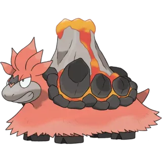 🔥 Torkoal Pokémon Torkoal, Pokemon, Turtle, Fire, Volcano, Monster telegram sticker
