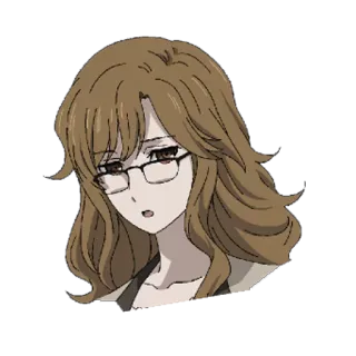 😯 Аниме, Женщина, Очки, Мультфильм, Портрет telegram sticker