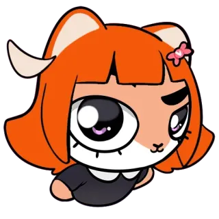 🤨 การ์ตูน, อนิเมะ, แมว, ผู้หญิง, คาวาอิ, น่ารัก, สติกเกอร์ telegram sticker