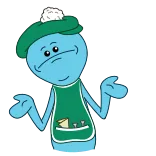 🤷♂️ Mr. Meeseeks Rick and Morty dibujos animados, serie de TV, animación para adultos, divertido, meeseeks, gesto, azul telegram sticker