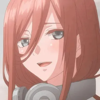 🥡 Miku Nakano The Quintessential Quintuplets 애니메이션, 만화, 캐릭터, 여자, 헤드폰, 5등분의 신부, 나카노 미쿠 telegram sticker