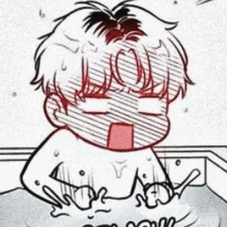 😳 漫画, お風呂, 可愛い, アニメ, マンガ, キャラクター telegram sticker