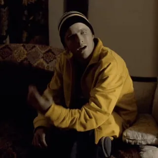 🚬 Jesse Pinkman Breaking Bad jesse pinkman, breaking bad, reaction, aaron paul, tv series, yellow jacket telegram sticker