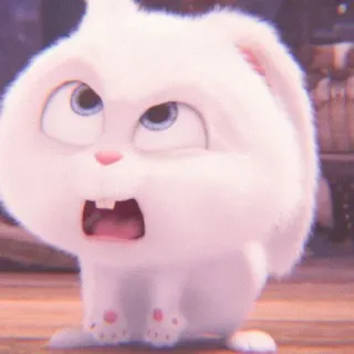 🐰 Snowball The Secret Life of Pets conejo, dibujo animado, animal, mascota, bola de nieve, Mascotas telegram sticker