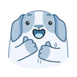 👍 강아지, 엄지 척, 승인, 긍정적, 귀여운, 만화 telegram sticker
