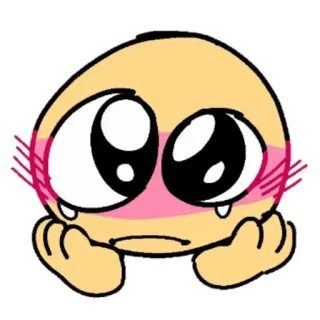🥺 Emoji, Kawaii, Mignon, Triste, Rougir, Dessin animé telegram sticker