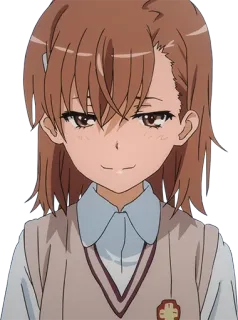 ☺️ Misaka Mikoto A Certain Scientific Railgun อนิเมะ, ผู้หญิง, ชุดนักเรียน, ยิ้มเยาะ, มิซากะ มิโคโตะ, A Certain Scientific Railgun telegram sticker
