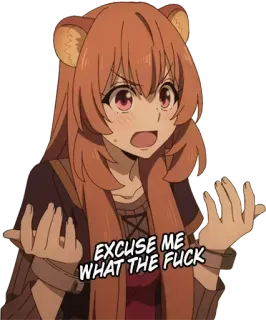 🤯 Raphtalia The Rising of the Shield Hero EXCUSE ME WHAT THE FUCK anime, cartone animato, raphtalia, the rising of the shield hero, wtf, scusa telegram sticker
