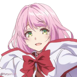 😊 animé, cheveux roses, femme, dessin animé, personnage telegram sticker