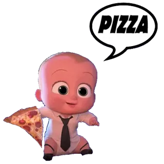 🍕 Boss Baby The Boss Baby PIZZA bebé, pizza, dibujos animados, lindo, comida, un jefe en pañales, dreamworks telegram sticker