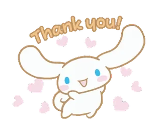 ⭐ Thank you! thank you, cinamoroll, cute, kawaii, bunny telegram sticker