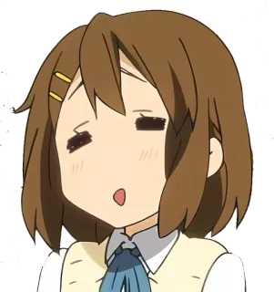 😅 Anime, Fille, Mignon, Expression, Cheveux bruns whatsapp sticker