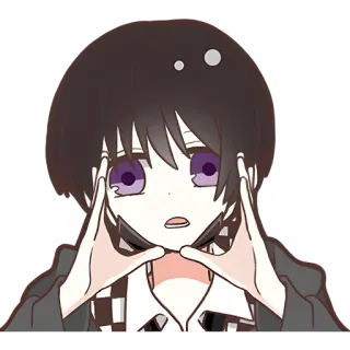 😐 Anime, Manga, Postać, Słodkie, Portret, Kreskówka telegram sticker