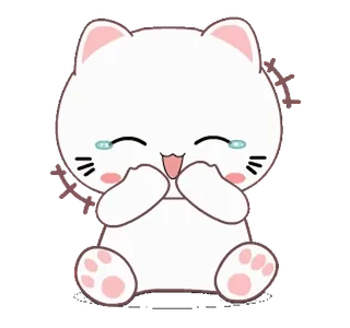 😂 кот, каваий, милый, счастливый, плачущий, эмодзи, стикер whatsapp sticker