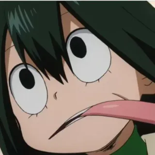 😛 Tsuyu Asui My Hero Academia anime, girl, tongue, Tsuyu Asui, My Hero Academia telegram sticker