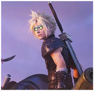 😠 Cloud Strife Final Fantasy VII 最终幻想, 克劳德·斯特莱夫, 角色, 电子游戏, 动漫 telegram sticker