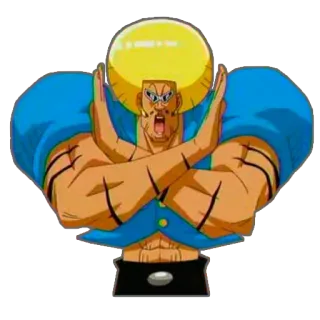 🙅 tokoh kartun, berotot, gaya anime, karakter, bersedekap, kuat telegram sticker