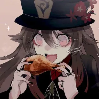 🍗 Hu Tao Genshin Impact Аниме, Видеоигра, Genshin Impact, Ху Тао, Мультфильм telegram sticker