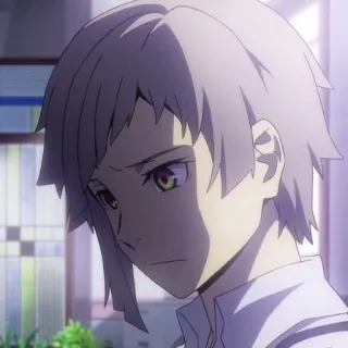 🍥 Atsushi Nakajima Bungo Stray Dogs Anime, Personnage, Portrait, Triste whatsapp sticker