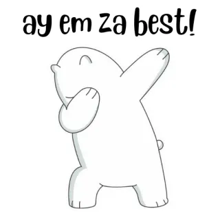 🐻‍❄️ ay em za best! ours, mignon, dessin animé, animal, ours blanc, dab whatsapp sticker