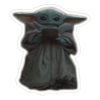 ☕️ Grogu The Mandalorian Baby Yoda, Grogu, Star Wars, The Mandalorian, Imut, Kartun, Acara TV whatsapp sticker