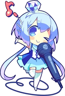 🎤 Anime, Chibi, Musik, Mikrofon, Kawaii, Penyanyi, Imut telegram sticker