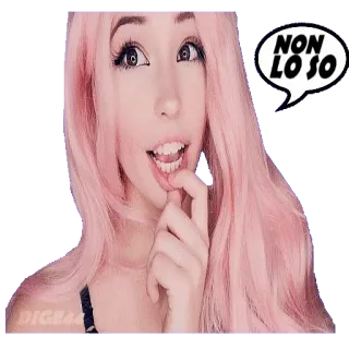👐 NON LO SO menina, cabelo rosa, não sei, não sei, mulher, pergunta telegram sticker
